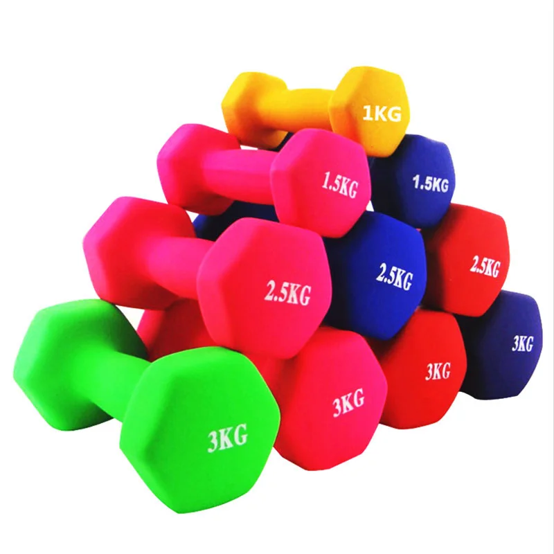 Cheap Hot Sale  Exercise Dumbbell Colorful Vinyl Carton Strength Exercise Dumbells Set 100 Sets Accept OEM Multi-color