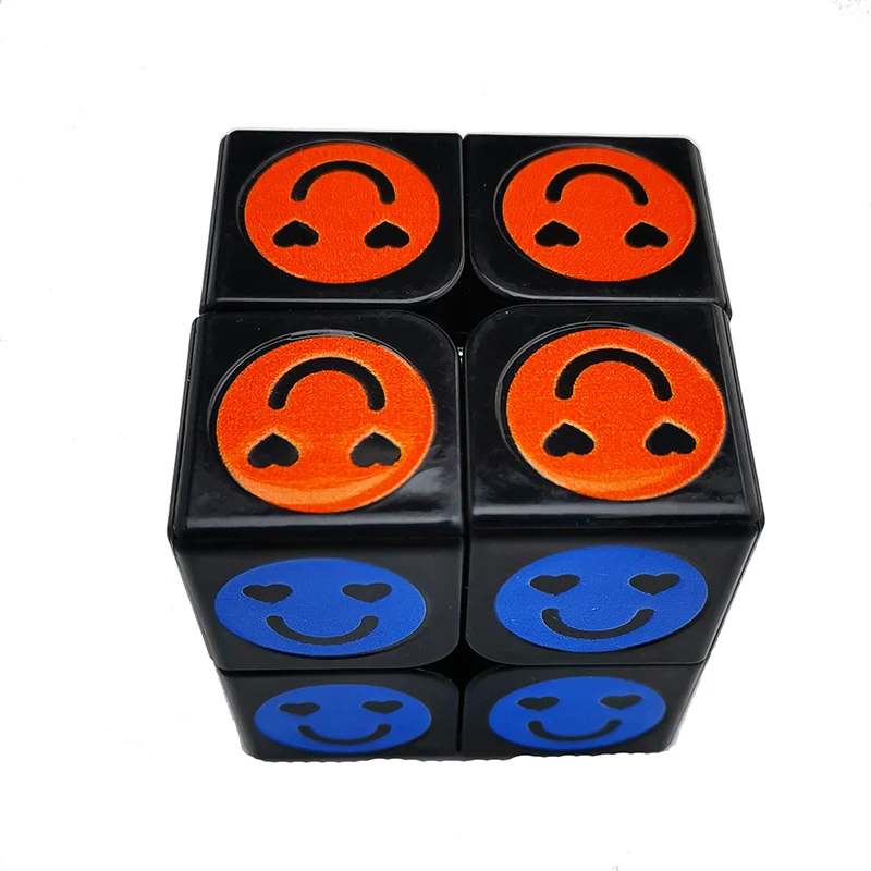 Smiley magic cube Injection color strickerless 5.0cm high-quality Smooth Magic Cube toy for kids adults Promotional Magic Cube