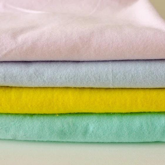 100% хлопок, двусторонняя матовая однотонная окрашенная фланелевая ткань для очистки