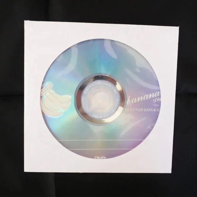 shantou factory supply good quality White Paper CD DVD Disc Sleeves Window Flap Envelope 80g