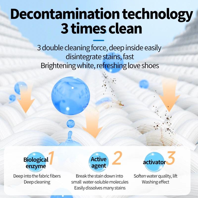 clean and decontamination effective washing shoe foam powder for shoes cleaning