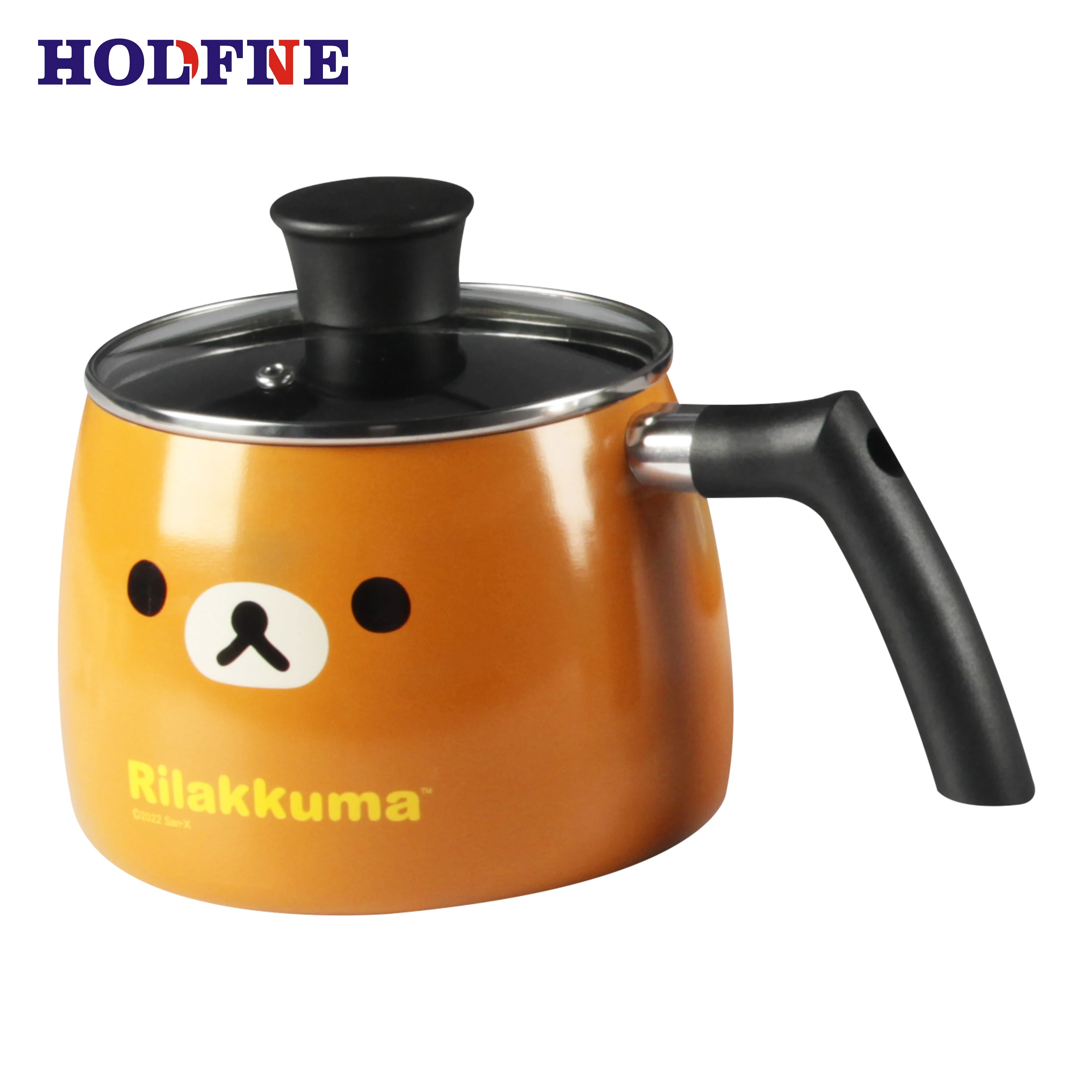 Japanese Style Cute Cartoon Design Aluminum Non-stick Bear Pattern 14cm rising Milk Pot with handle set