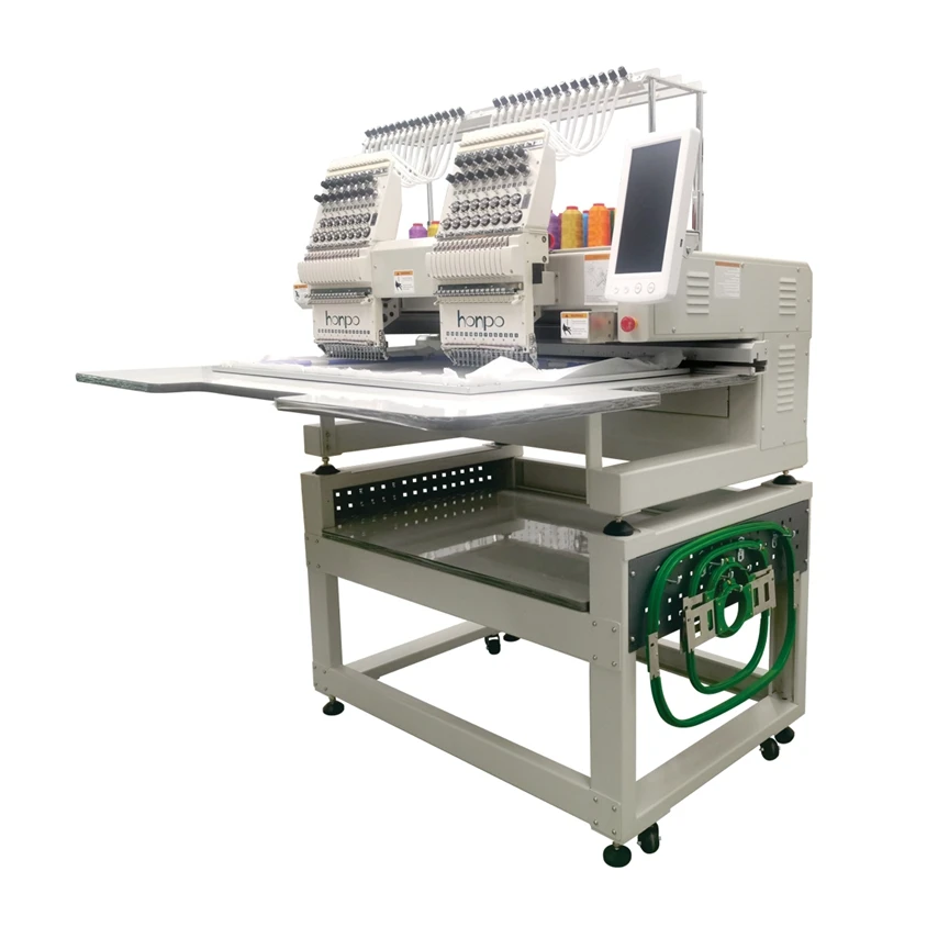 T shirt sewing machine embroidery 2 head 15 needle computerized embroidery machine price