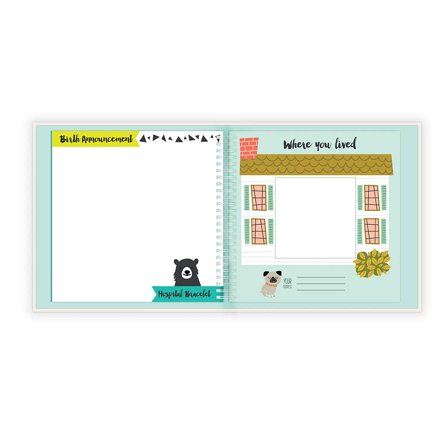 free sample custom printing spiral bound my newborn baby 1st first year album journal memory book