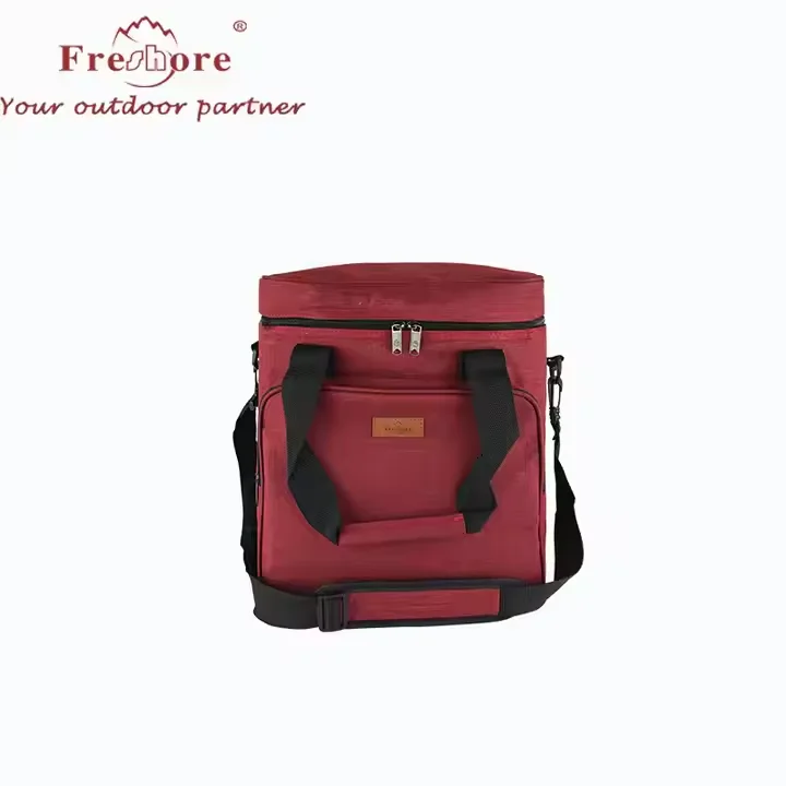 Insulated Cooler Bag 6 Bottle Wine Carrying Tote with Adjustable Shoulder Strap for Travel and Picnic