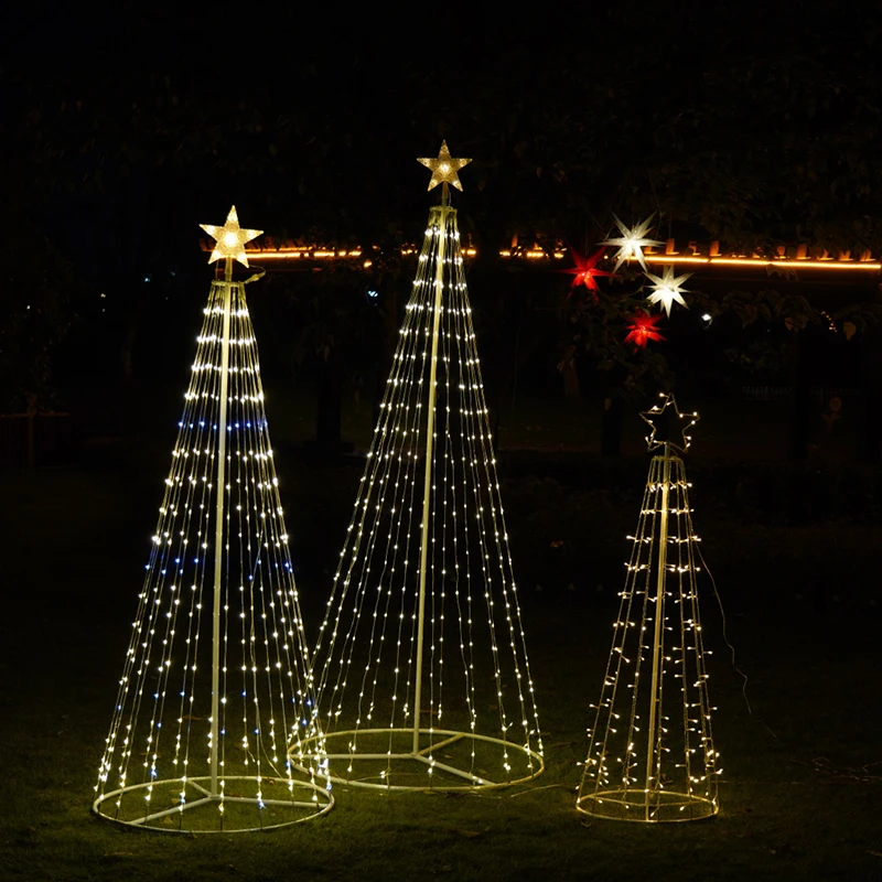 Светодиодная елка со звездами-1,2 м/1,8 м/2,2 м-светодиодная елка с подсветкой-Декоративная елка для улицы