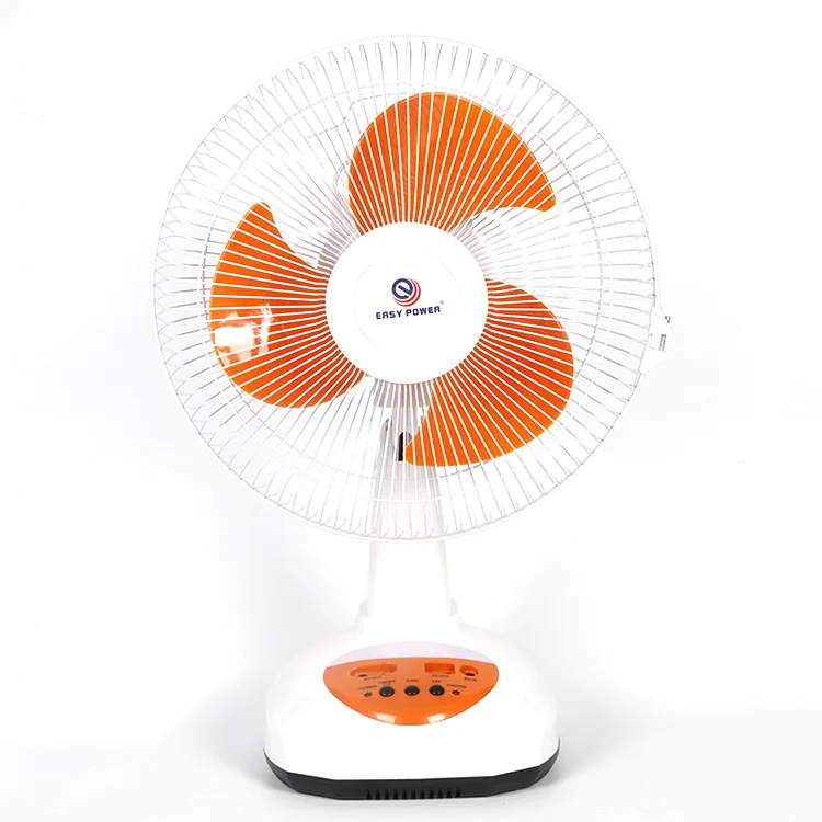 Solar power 12 inch DC AC standing fan with lighting for outdoor