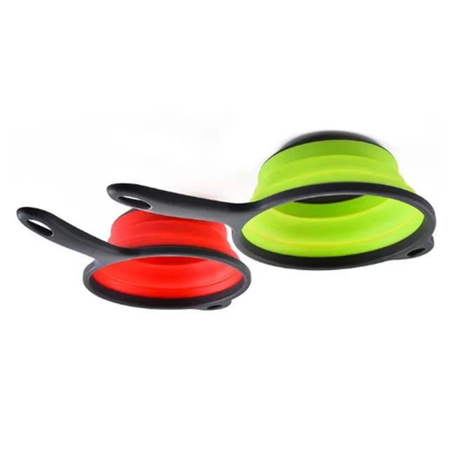 Long handle round leaching fruit basket creative folding basket save space wash basket Household Anti Perm Damp Proof