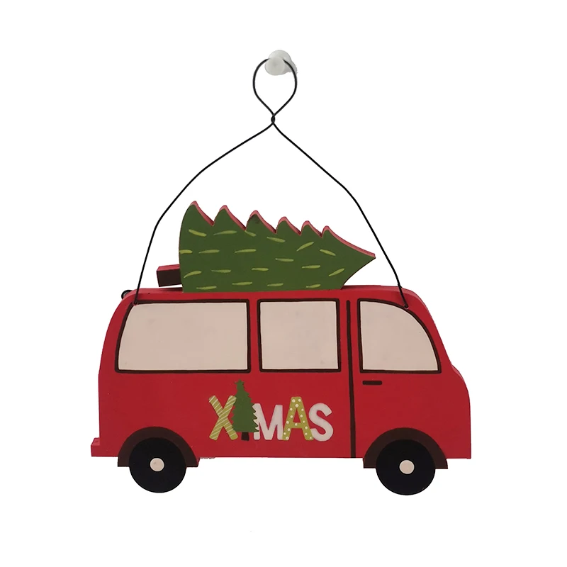 Рождественское украшение Деревянный автомобильный налет с деревом, завязанным металлической проволокой