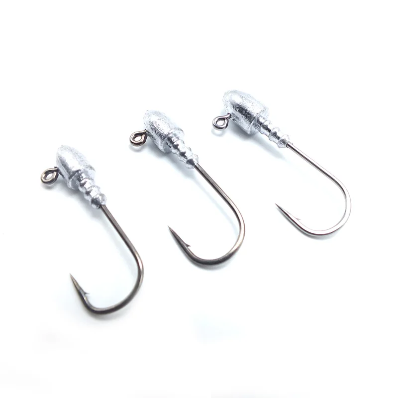 Hot sale fishing hook classical bullet shape 10g jig head in stock quality chemical sharpened fishing jig hooks