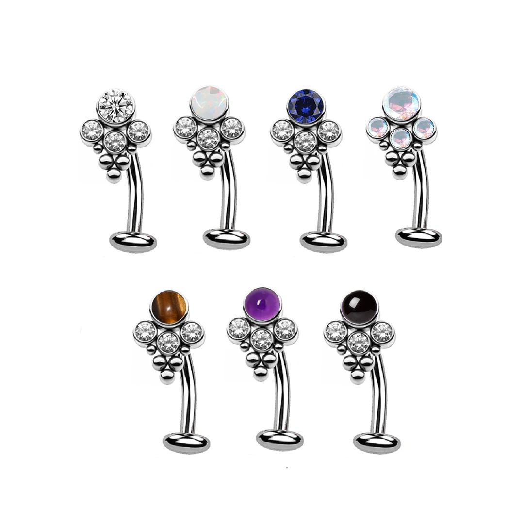 Calenдо ASTM F136, титановое Изогнутое Кольцо с резьбой, набор ободков для пупка, кольцо для пирсинга