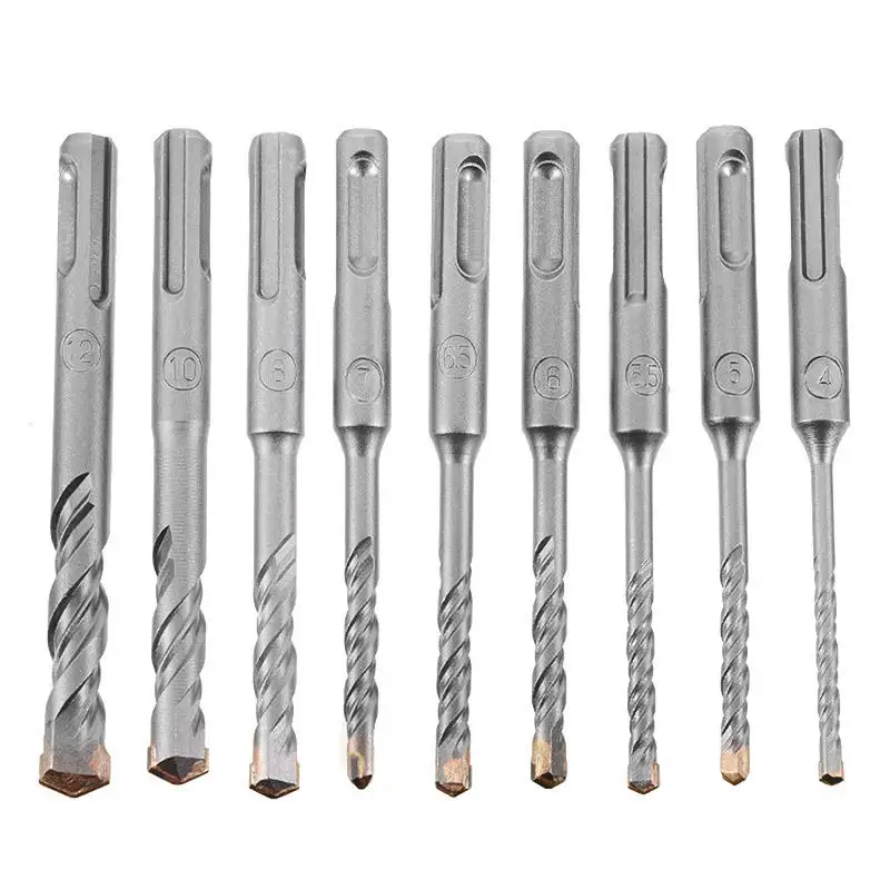 high quality13PCS 6-14MM SDS Plus Drill Set Electric Hammer Drill Bit and Chisel Set for Concrete and Masonry in Plastic Box