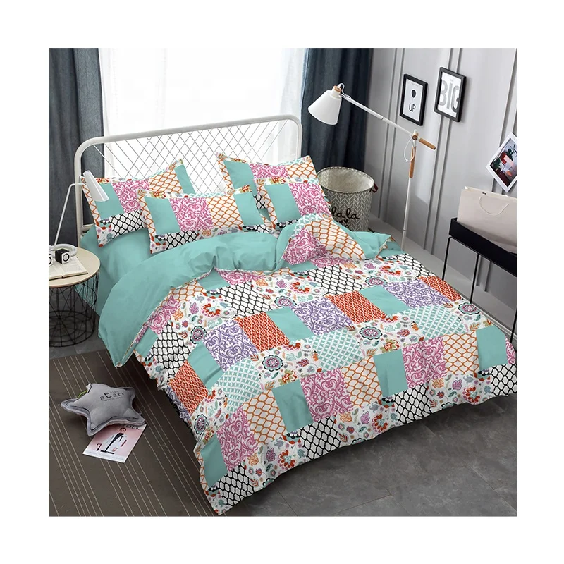 fabric custom printing of 100%  polyester microfiber of pigment printing bedsheet fabric