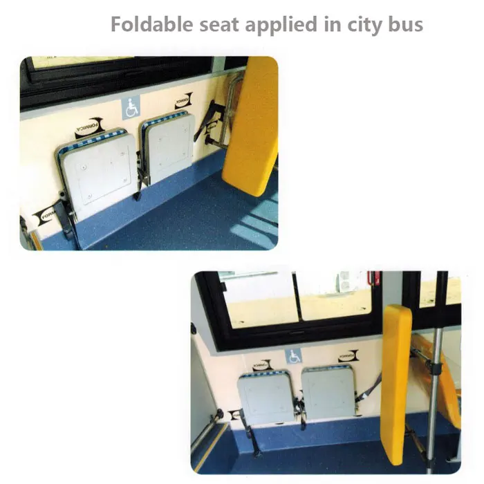 High resilience cold formed sponge folding seat for urban city bus