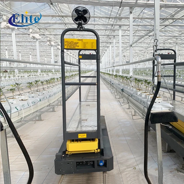 Greenhouse electric  tomato picking pipe rail trolley Chinese supplier