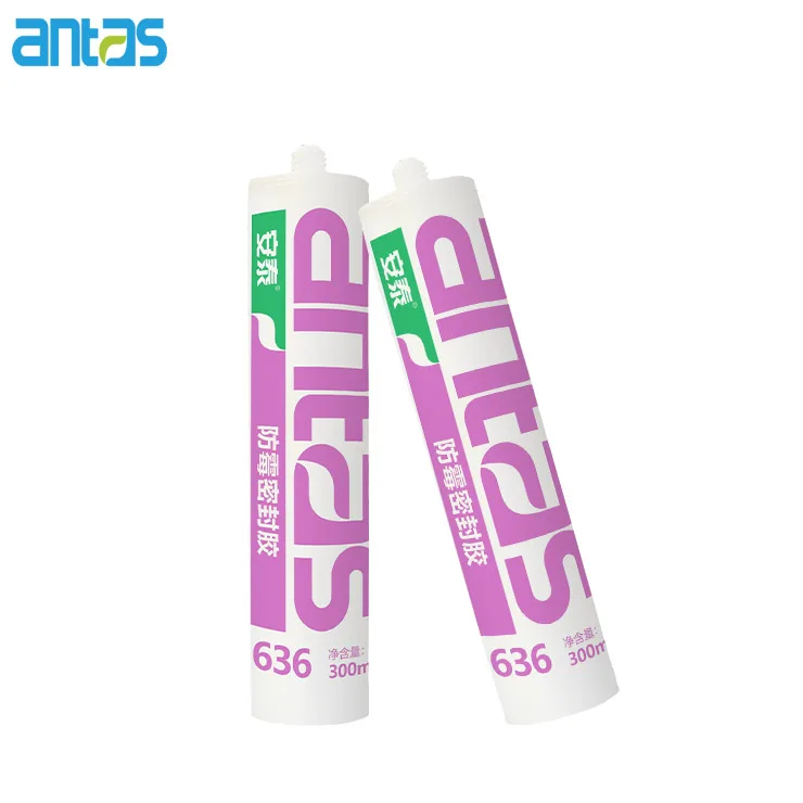 
Antas-636 Mould Resistant MS sealant fast curing clear bathroom and kitchen sanitary silicone sealant 