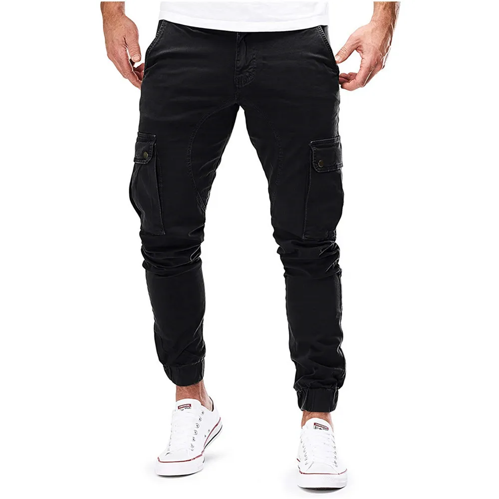 Men Cargo Pants Autumn Casual Skinny Pants Long Trousers Jogger Sweatpants Spandex Cotton Custom Size Customized