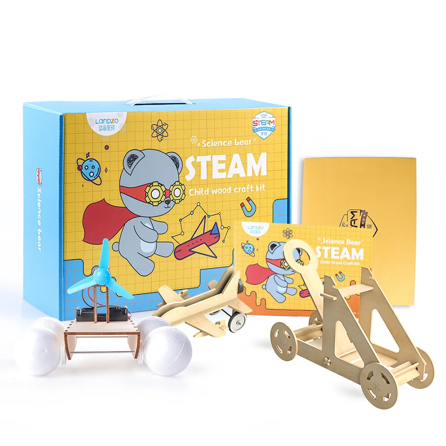 New Arrival STEAM Educational Toys 3D Wooden Puzzle DIY Painting Electric DIY Craft Toy for Kids