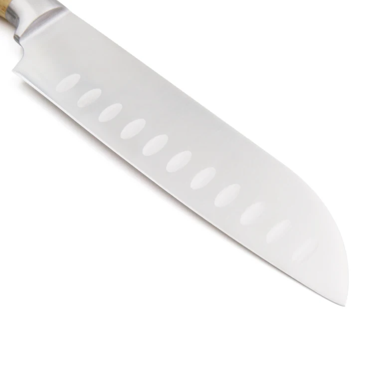 High Quality 7 inch Stainless Steel Santoku Knife with Bamboo Handle Japanese Kitchen Knife