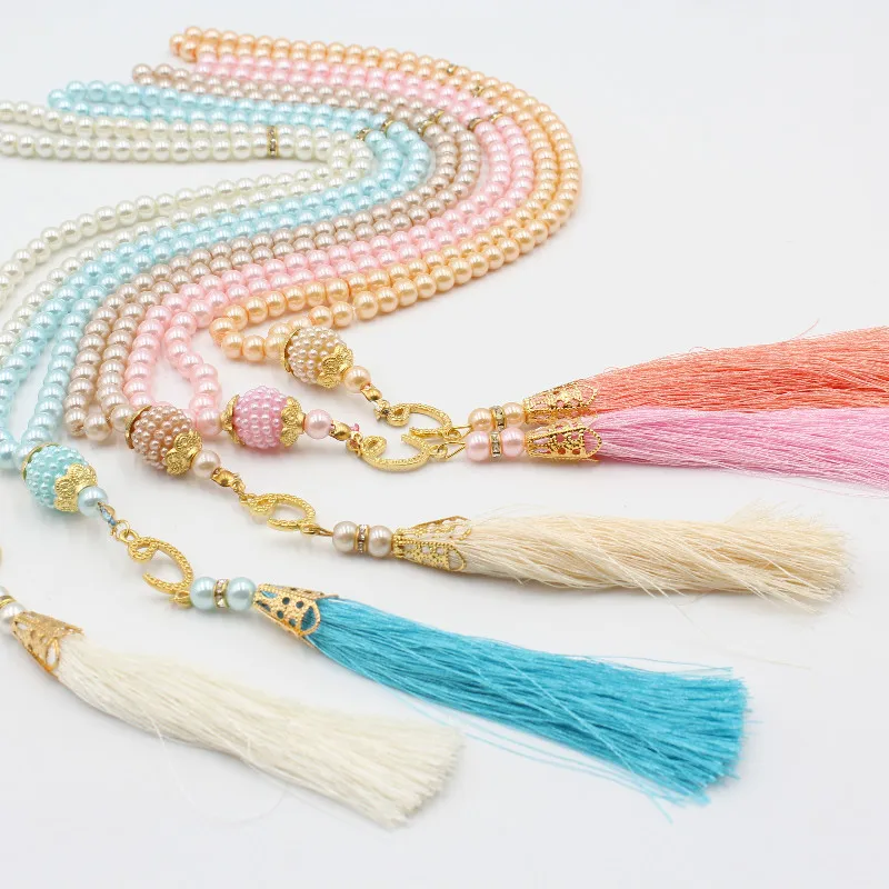 New Arrival 99 Rosary Beads Multi Color Pearl Muslim Jewelry Islamic Prayer Beads
