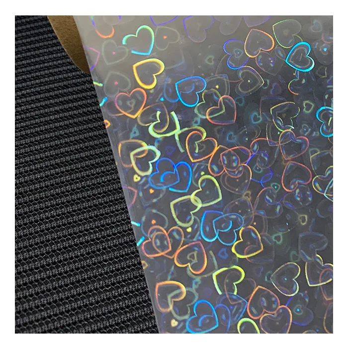 BOPP  Laser Material PET Transparent Heart Pattern Holographic Hot Thermal lamination Film