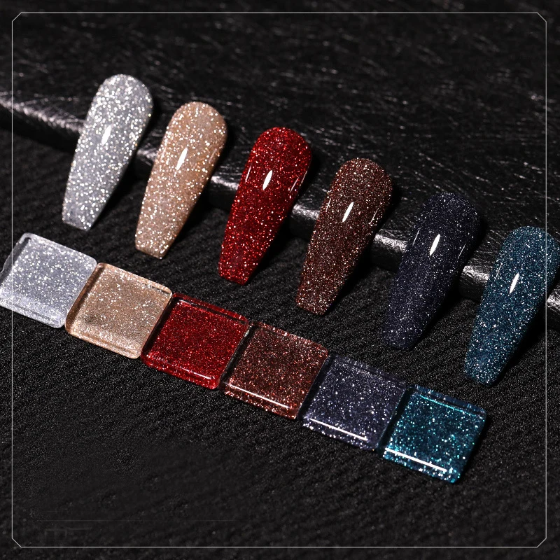 Reflective Disco Flash Cat Eye beauty  Magnetic Gel Polish Shining Color Semi Permanent Glitter Magic Effect Laser Nail Gel