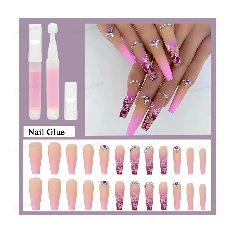 Mini Pink Bond Super Sticky Professional Nail Glue 2g Liquid Texture for Strong Artificial False Nails for Nail Art