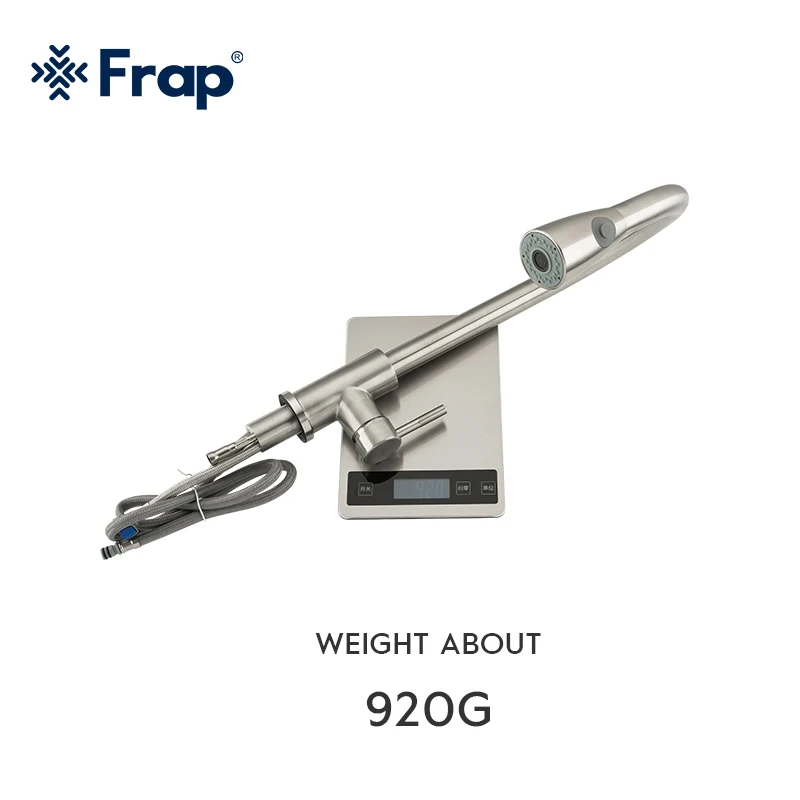 Frap New removable kitchen sink faucet with pull out sprayer SUS304 Satin kitchen shower faucet F60899-1