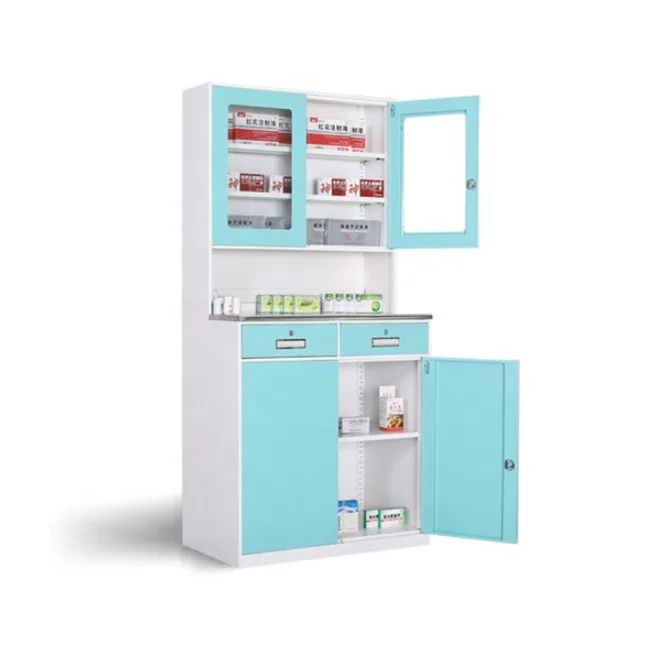 High Quality Medical Metal Aluminum Medicine Storage Cabinets with Drawer Stainless Steel Medicine for Hospital Pharmacy