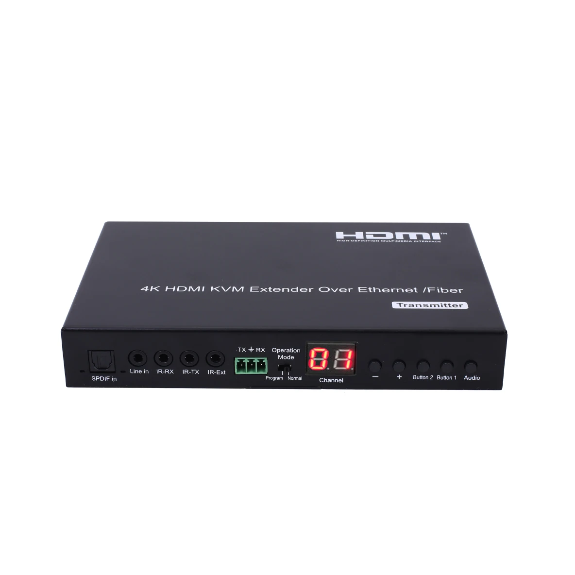 FOXUN 4K Low latency KVM HDMI Extender over IP/Fiber,With RS232, Remote, LED Support Bi-Directional Wide Band IR