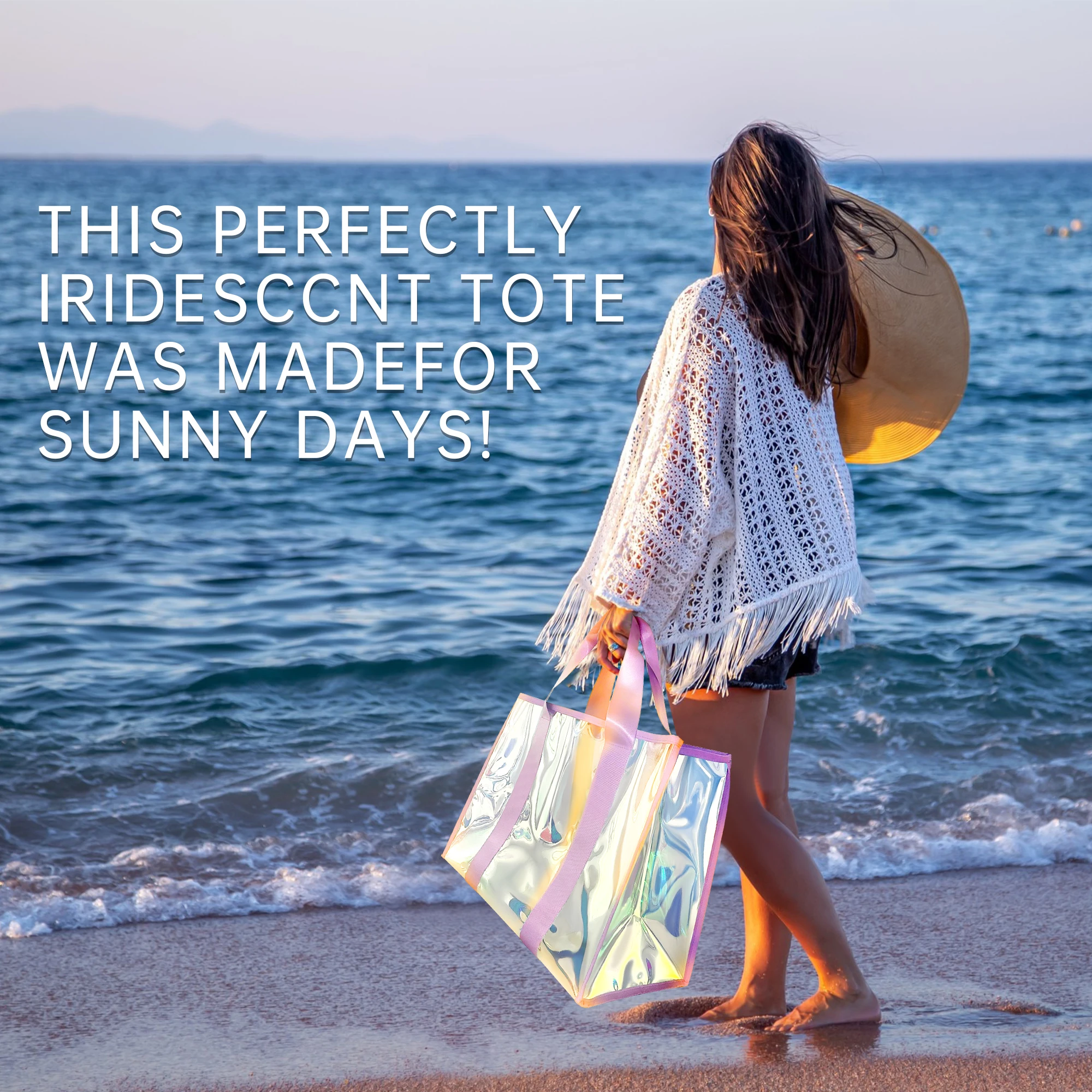 Stylish Trendy Iridescent Beach Waterproof Handbag Mobile Phone Case For Summer