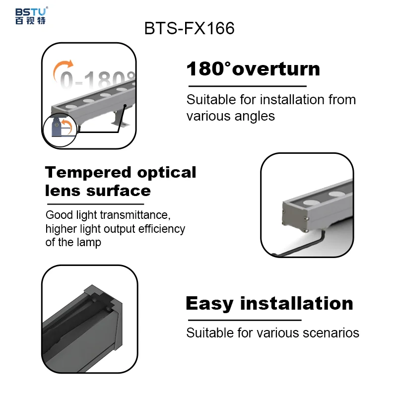 High brightness bridge linear waterproof outdoor project lighting ip65 15w led wall washer light factory price