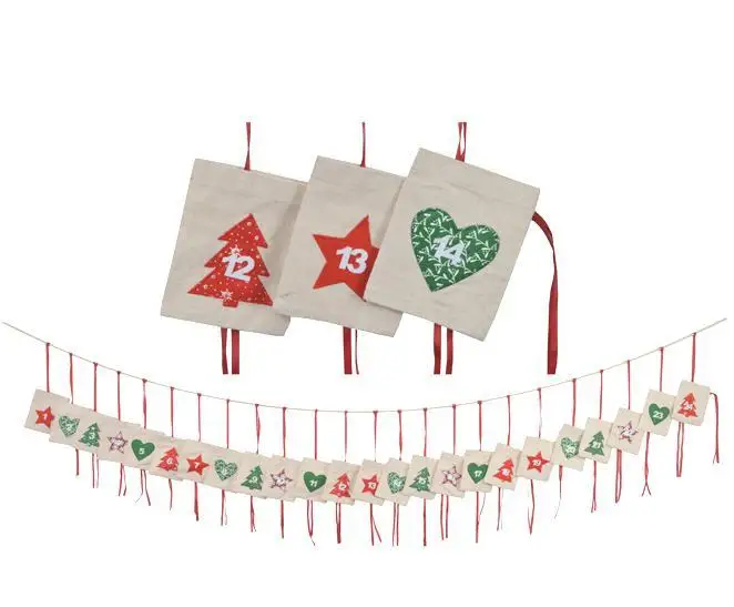 Картина ручной работы из фетра подарок для ребенка DIY Рождественский календарь обратного отсчета от 1 до 24 цифр