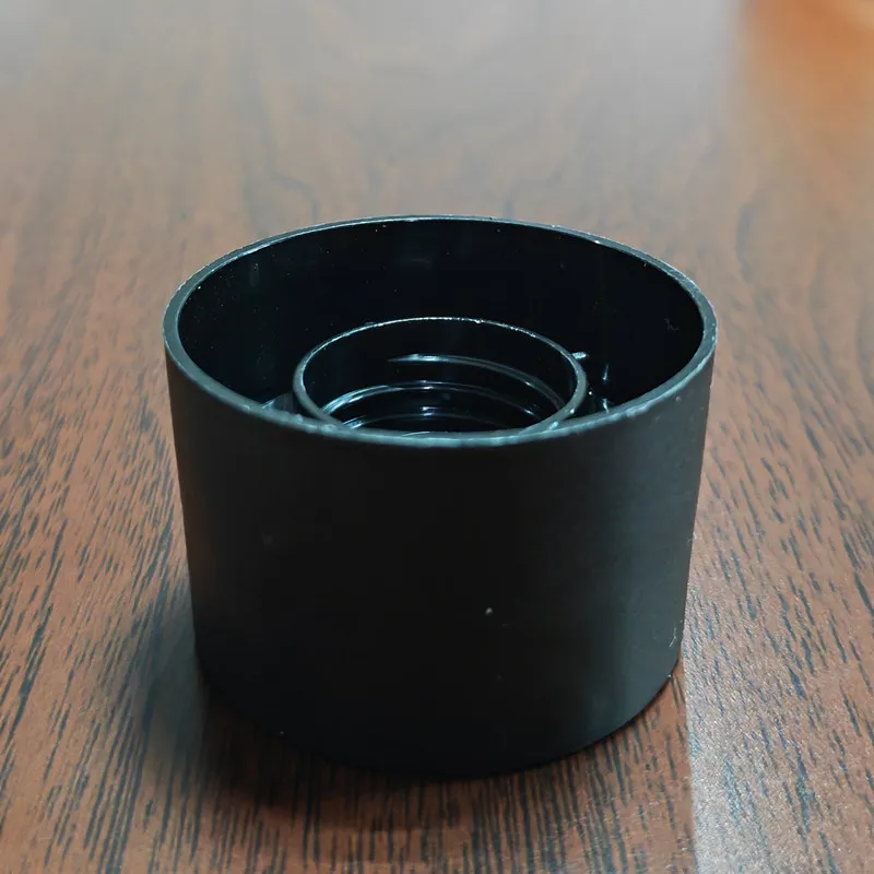 24mm matte black press cover for shampoo bottle packing 24/410 double wall disc top cap