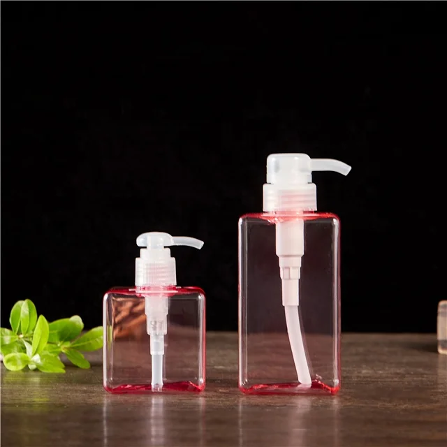 150ml 250ml 450ml luxury media petg empty square plastic lotion pump bottle shampoo dispenser