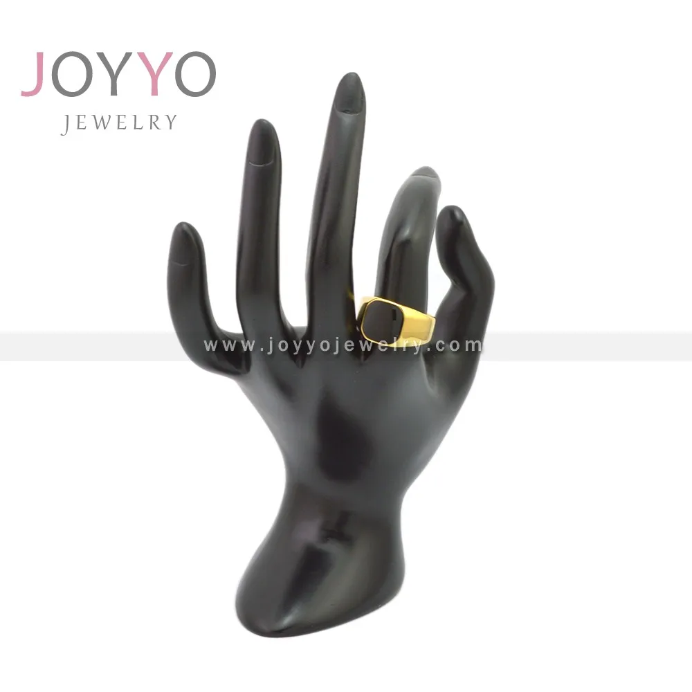 High quality men ring black enamel custom gold plated stainless steel black dripping glue ring