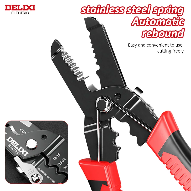 Delixi Electric Premium Quality Wire Stripper with High Hardness Steel Blade and ABS Handle Best Price Wire pliers