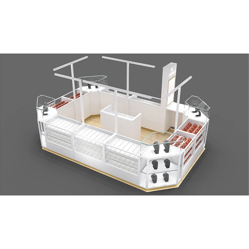 Modern style jewelry store design wood glass jewelry display showcase for show
