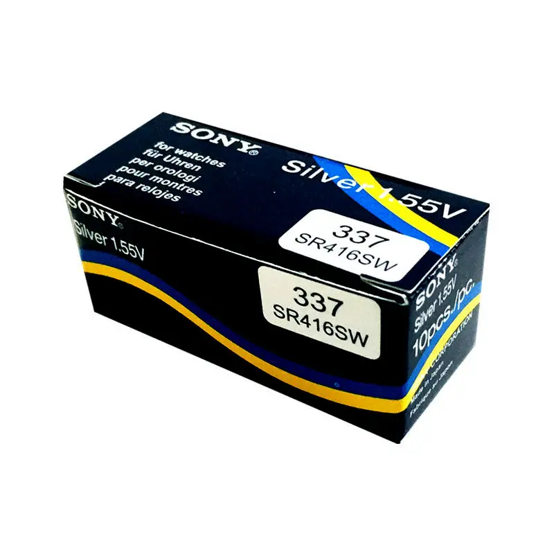 wholesale Silver Oxide 1.55V 337 SR416SW Button cell Battery Watch Battery 337 For Sony D337 V337 coin battery