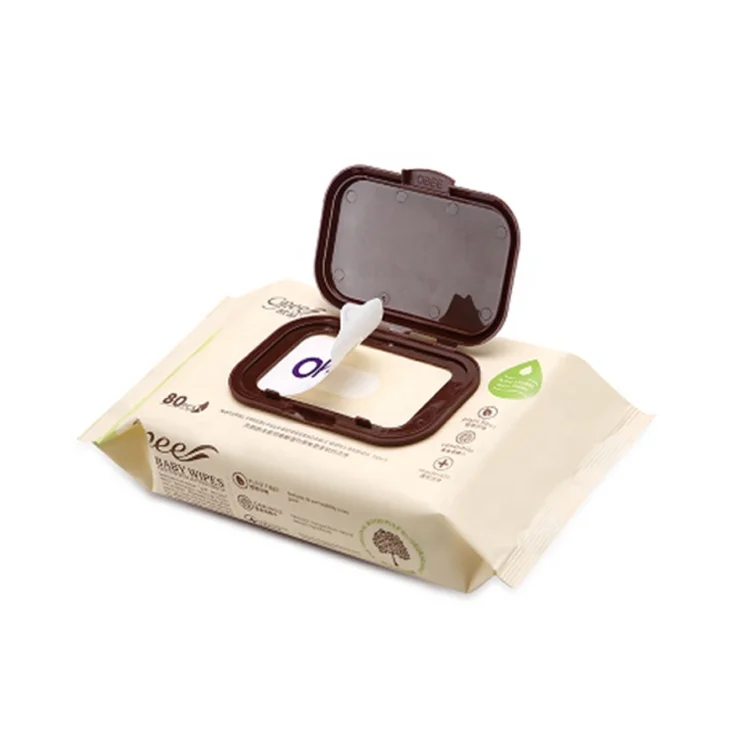 100% Natural Flushable Wet Wipes With Vatimin E disposable unscented  baby face cleaning wet wipes customized brand