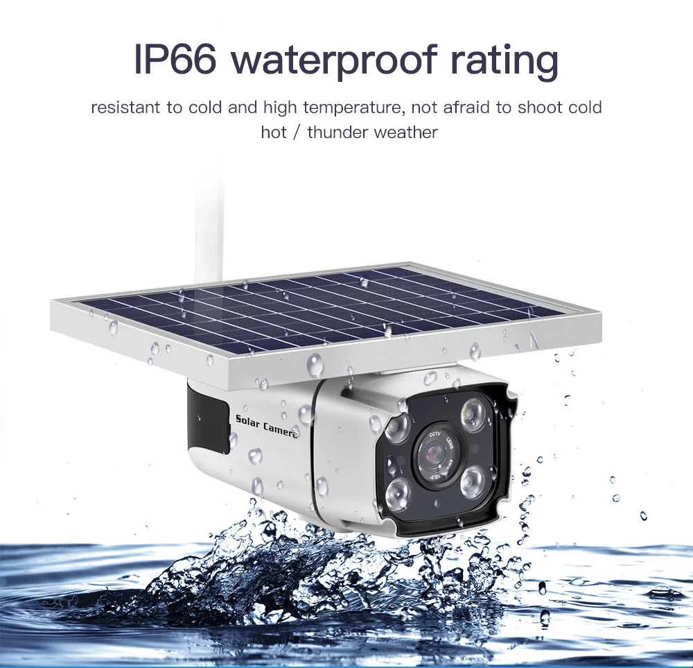 1080P Solar IP Camera 2MP Wireless Wi-fi Security Surveillance Waterproof Outdoor Camera IR Night Vision Solar Power HD Camera