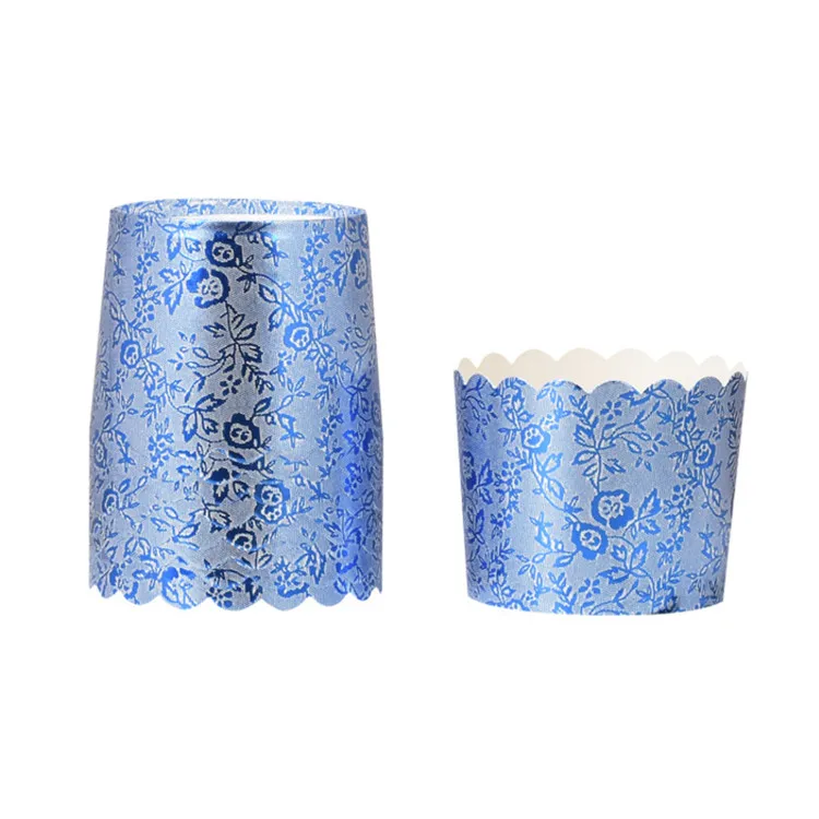 Top Selling Blue Craft Baking Cup Cake Muffin Paper Cake Cup With Embossing For Wedding Cupcake Liner