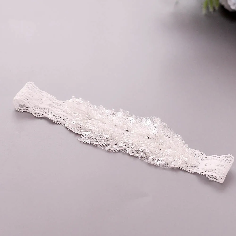 Cheerfeel красивое сексуальное кружевное свадебное платье для девочек; Эластичные блесток свадебные ногу и Рождество подвязки аппликация