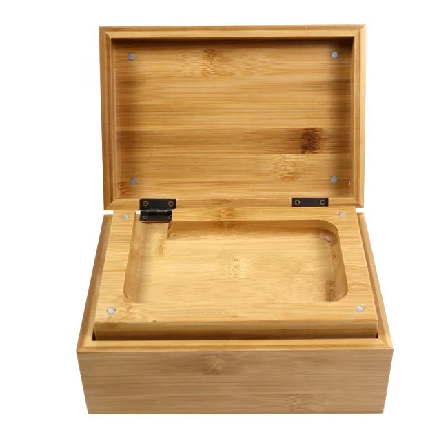 
Wholesale eco friendly bamboo wooden stash box for weed with tray  (62409211343)