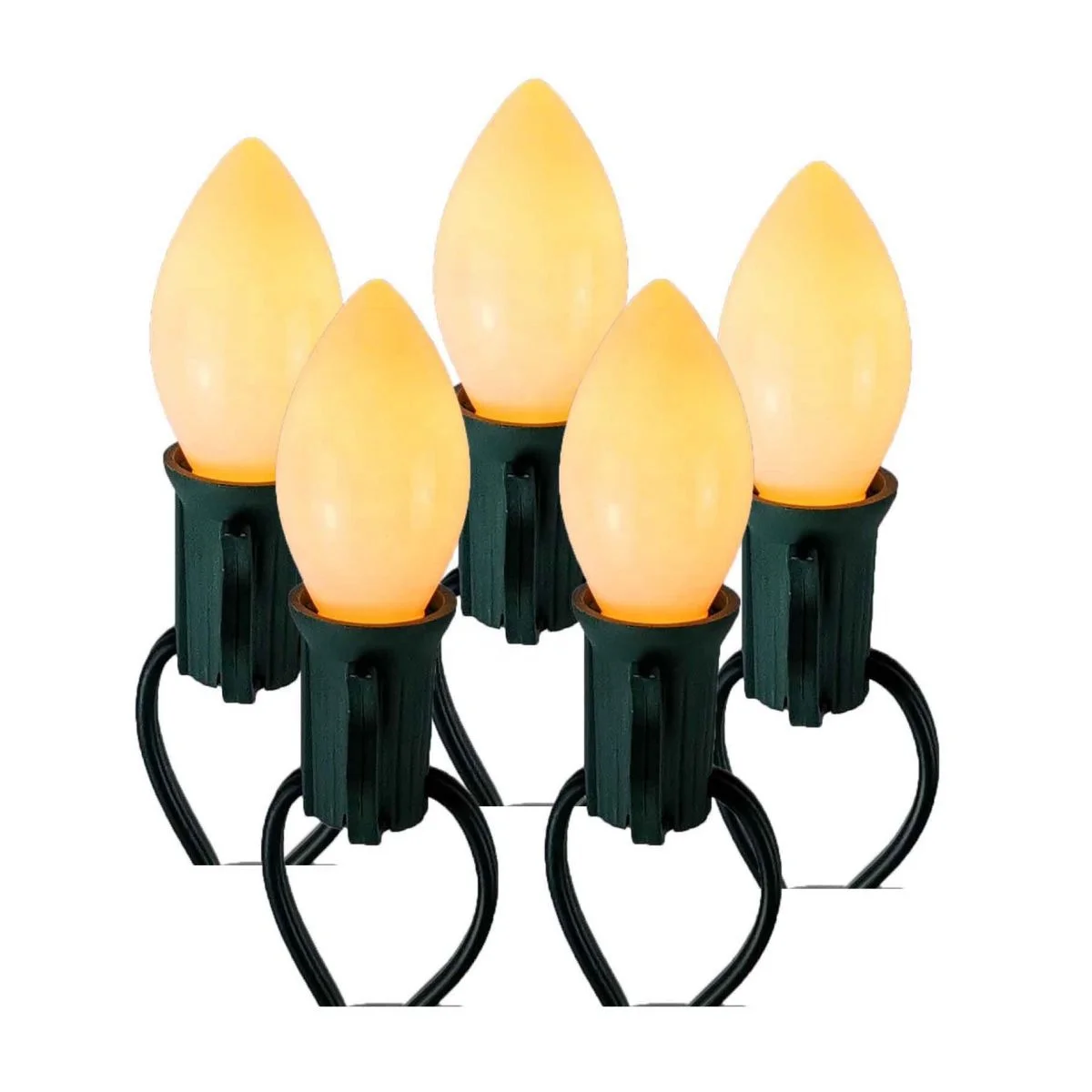 HQ 25LT C7 Light Set Ceramic White Bulb E12 Socket Holiday Christmas Decoration Light Hanging  Garden Outdoor Led String Light