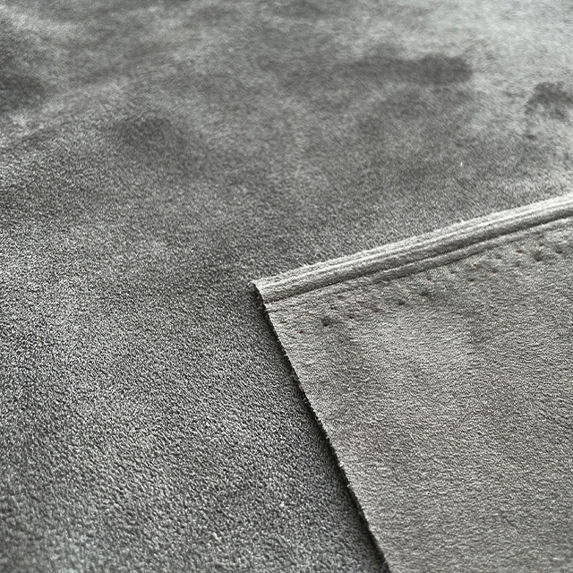 In Stock Hi-Density 1.6m Width Dark Grey Velvet Feeling Fine Suede Fabric Plush Car Ceiling