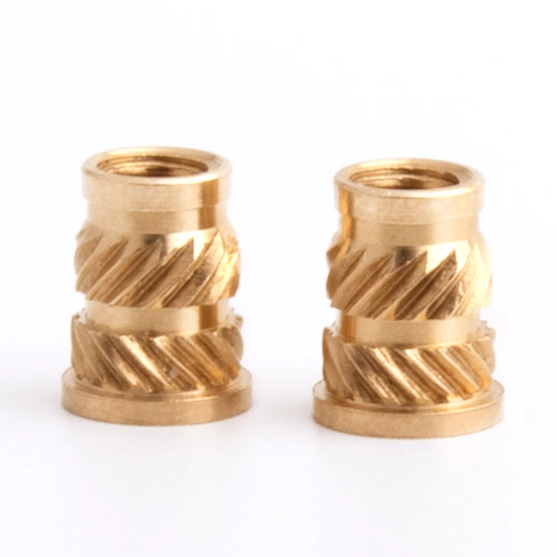 Factory Manufacturer Sales m2 m3 m4 m5 Brass Insert Nut Double Twill Knurled Round Head Heat Staking Nut For Plastic Brass Nut