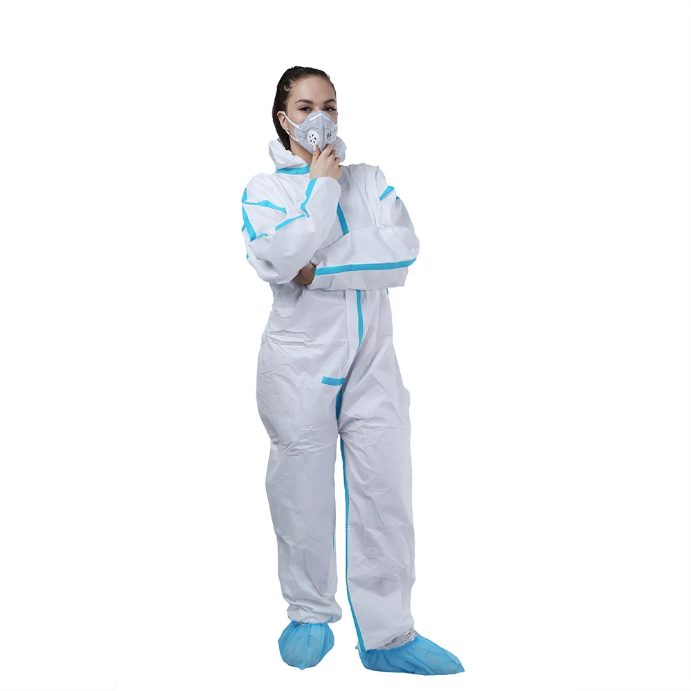 China Waterproof Chemical Resistant Safety Protective Microporous Type 5&6 PPE Disposable Coverall For Men