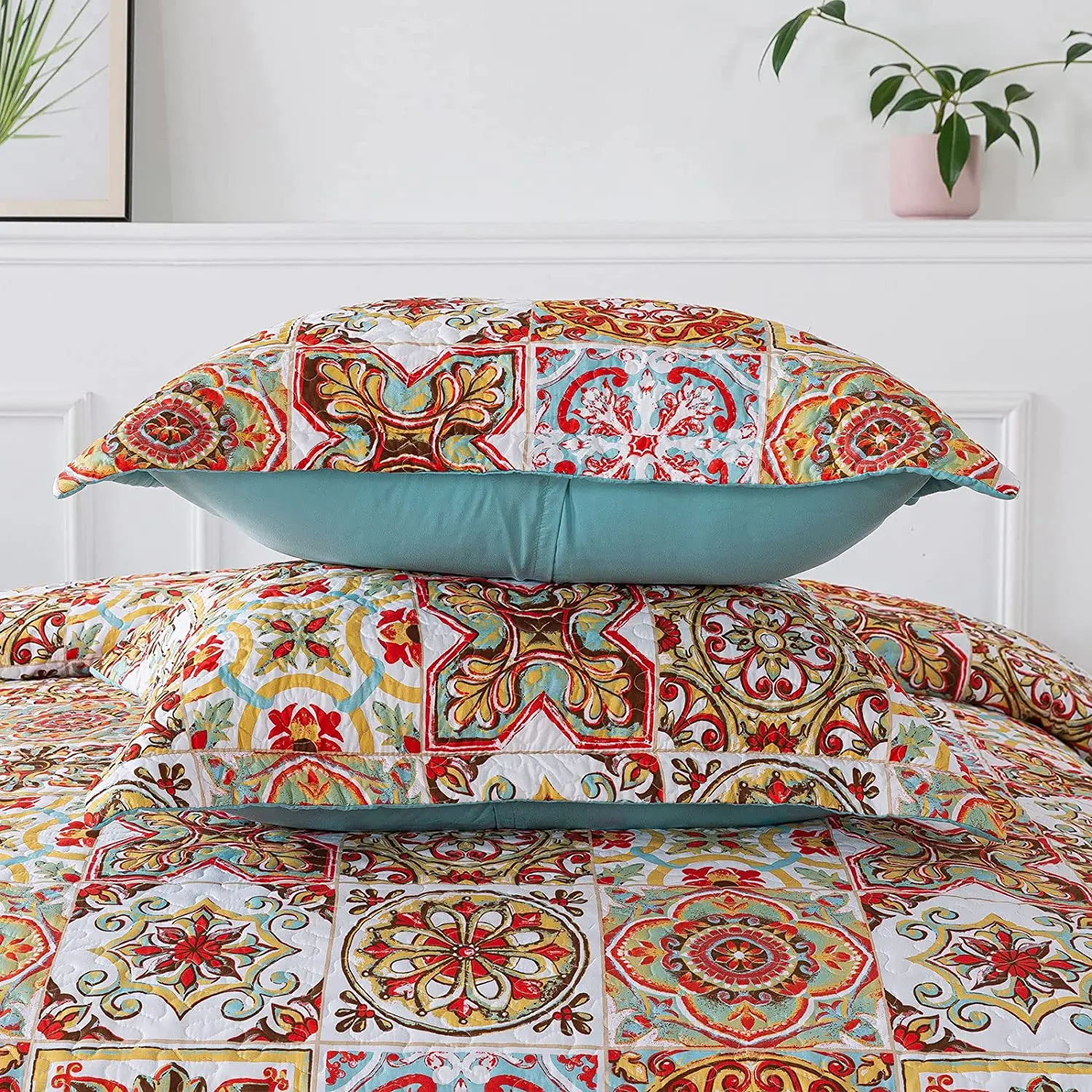 Brillmax Floral Luxury Homens Kantha Patchwork Summer Polyester Quilts Blanket Bedding Set Bedspread Wholesale Manufacturers