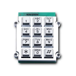 Customized Zinc Alloy 12 Keys Metal Numeric Keyboard 3x4 Matrix Metallic Keypad For Door Access Control